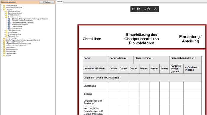 Arbeitshilfen Pflegestandards