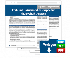 Prüf- und Dokumentationsmappe für Photovoltaik-Anlagen Prüf- und Dokumentationsmappe für Photovoltaik-Anlagen